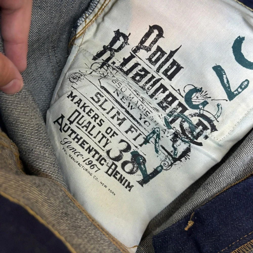 Polo Ralph Lauren Jeans Men 40x32 (Fits 42x34) Slim Fit Dark Wash‎ Indigo Denim